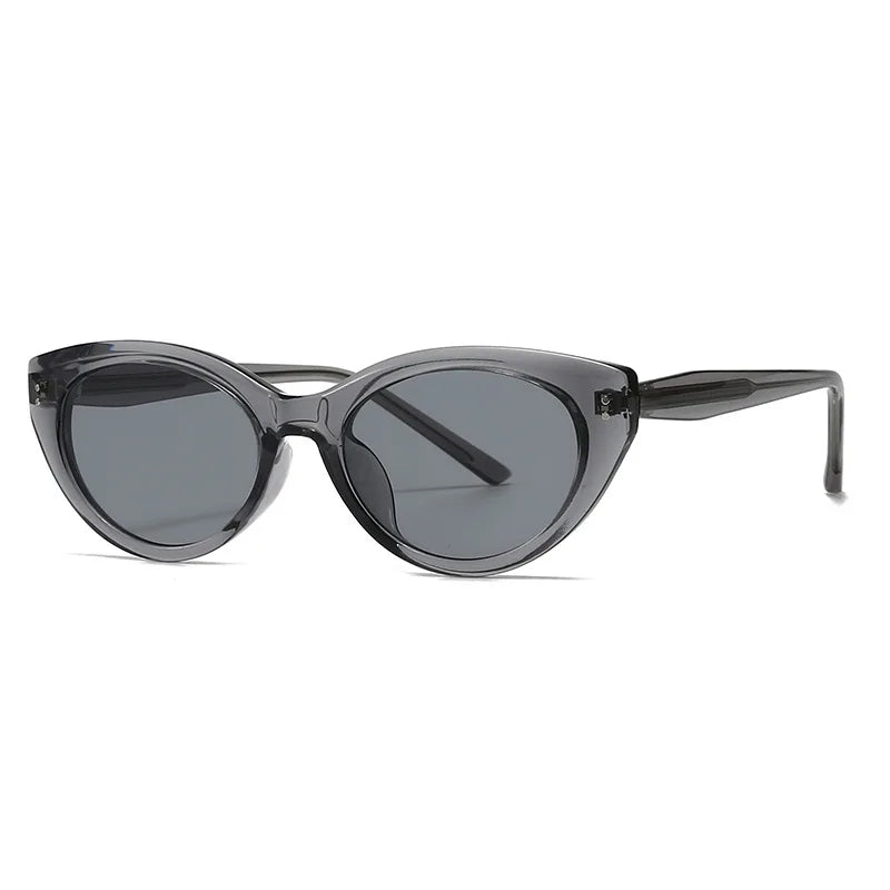 JNPCXI Fashion Cat Eye Jelly Color Women Sunglasses Shades UV400 Fashion Green Gradient Men Punk Rivets Sun Glasses
