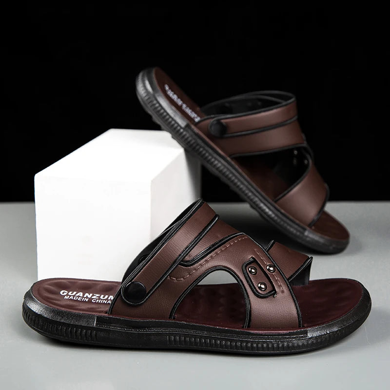 Fashion Men's Sandals Breathable Slippers Men Summer Sandals Male Casual Beach Shoes For Men Business Leather Sandals
