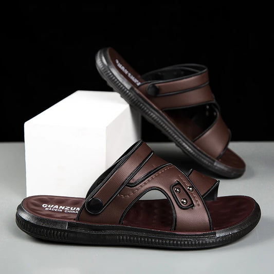 Fashion Men's Sandals Breathable Slippers Men Summer Sandals Male Casual Beach Shoes For Men Business Leather Sandals