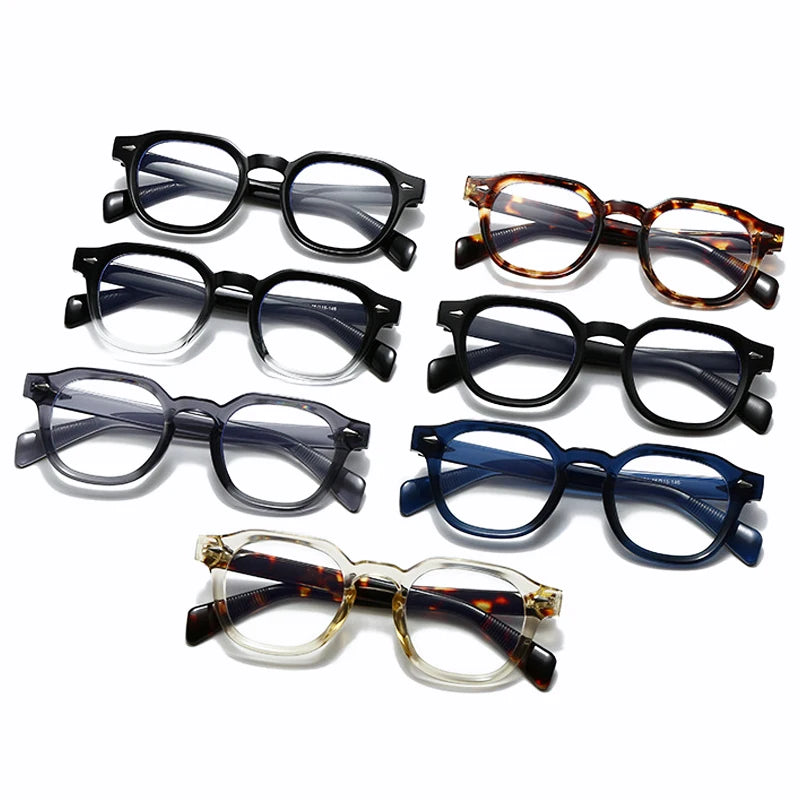 JNPCXI New Fashion Anti Blue Light Eyeglasses Frame Women Vintage Rivet Oval Women Men Luxury Leopard Prescription Glasses
