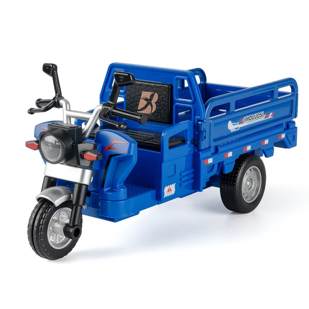 1:15 Alloy Tricycle Models Diecast Cars Toys Wheels Turned Baffle Can Lowered Rear Wheel Return Force Motorcycle for Friend Gift