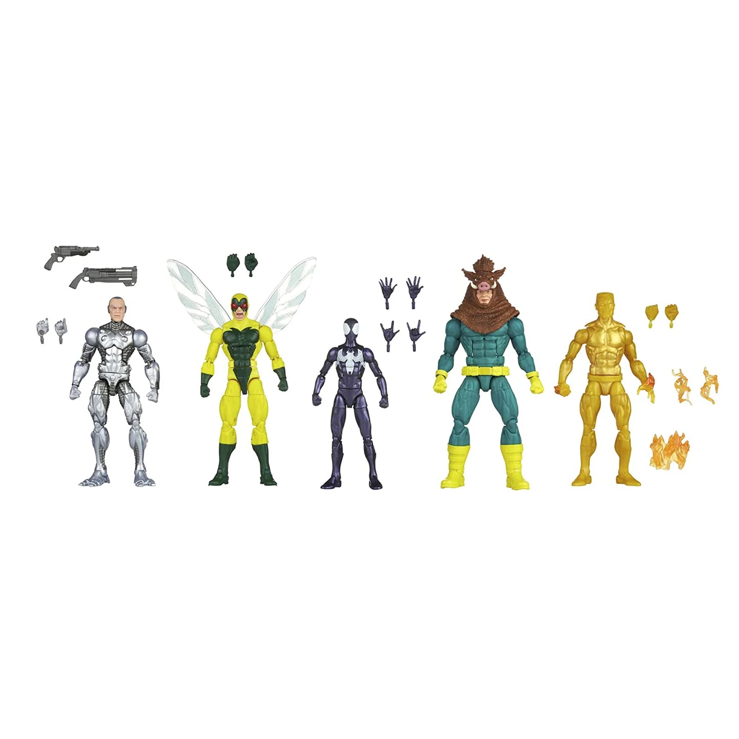Marvel Legends Spiderman Silvermane Human Fly Molten Man Razorback 5-Pack 6" Action Figure