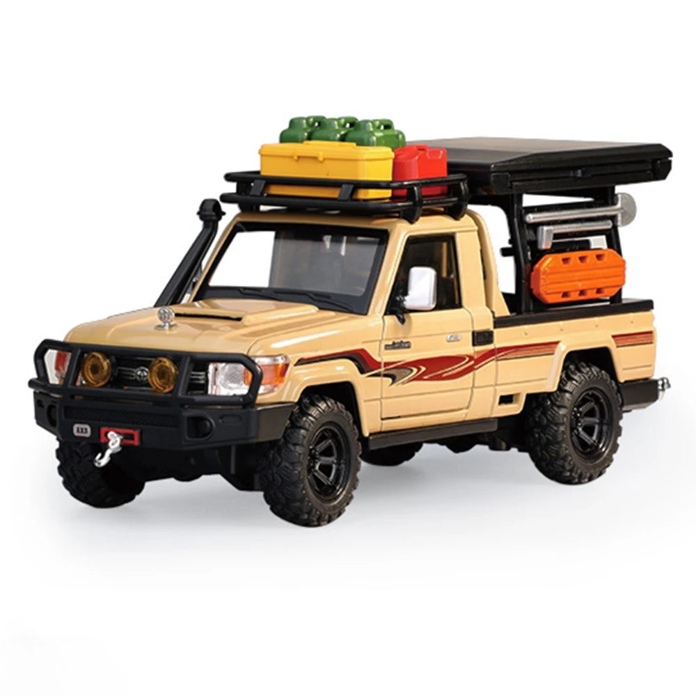 1:32 Land Cruiser LC79 Miniature Model Alloy Diecast Toys Car Front Wheel Steering Doors Opened Shock Absorption Vehcie Boy Gift