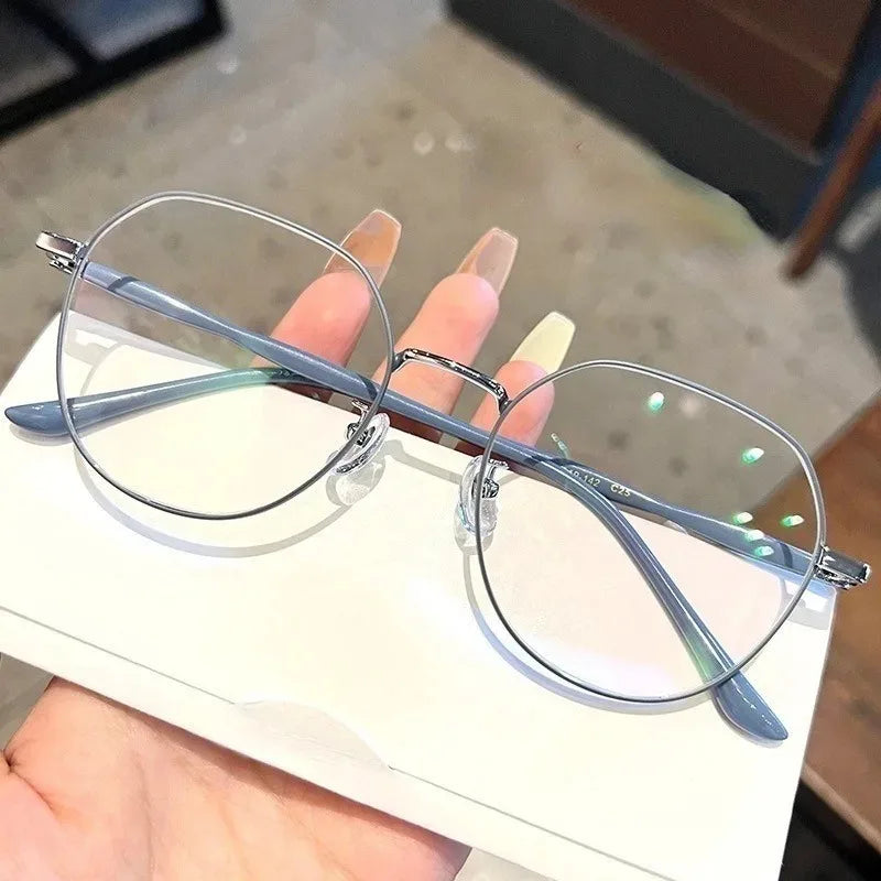 New Korean metal flat light glasses for both men and women, anti blue light/radiation glasses