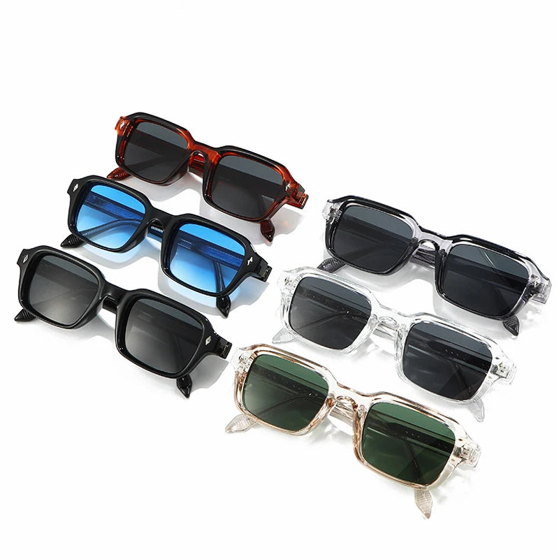 JNPCXI Quality Square Sun Glasses for Women Men Stainless Steel Metal Core CP Frames UV400 Sunglasses Travel Holiday Shades