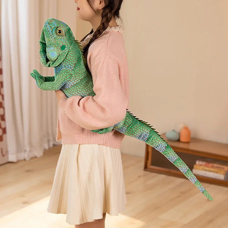 65/95cm Like Real Lizard Doll Plush Toy Stuffed Long Tail Green Wild Reptile Animal Plushie Peluche Boys Girls Birthday Gift