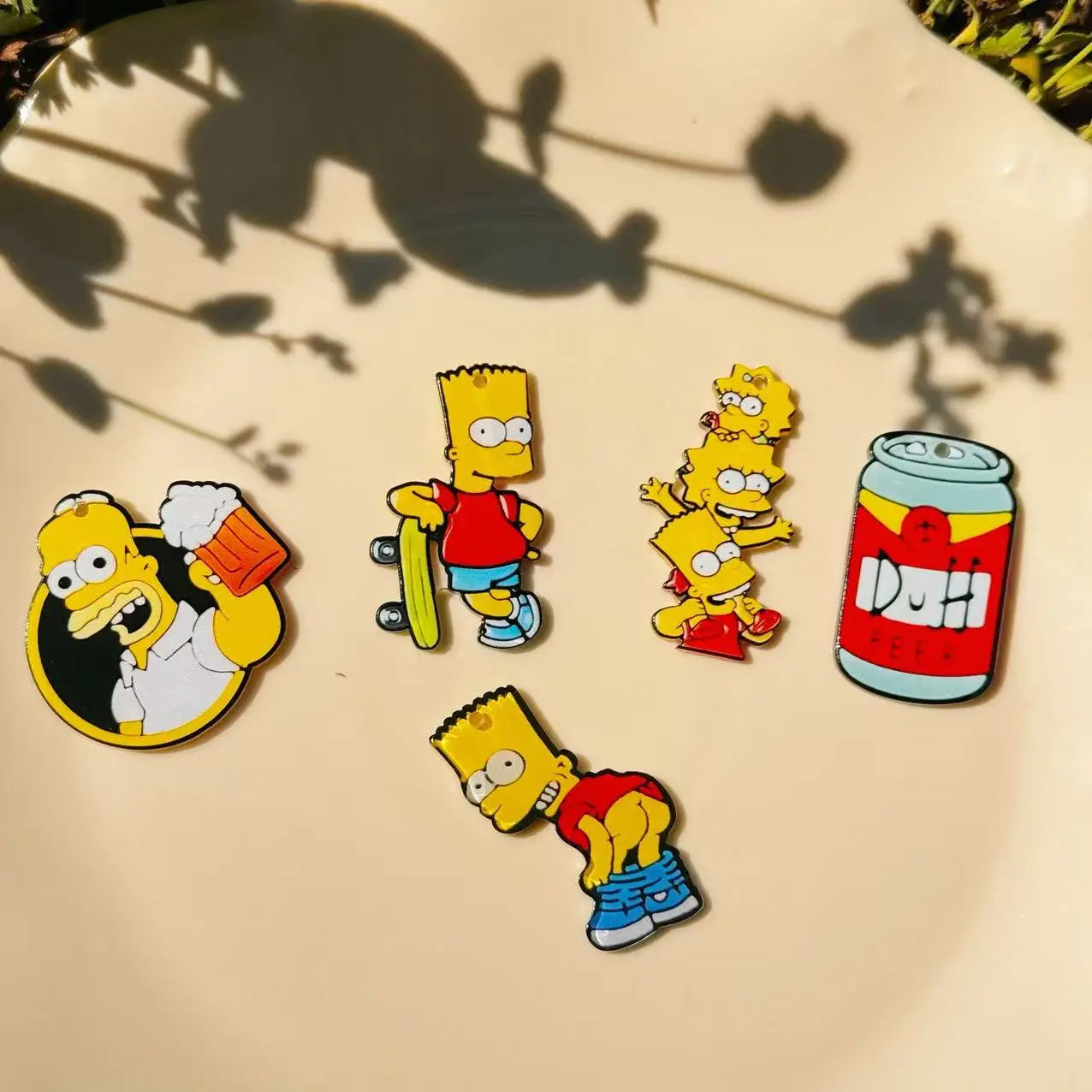 5 PCS Cute Cartoon Enamel Charms – Funny Character Pendants for Jewelry Making & Keychains