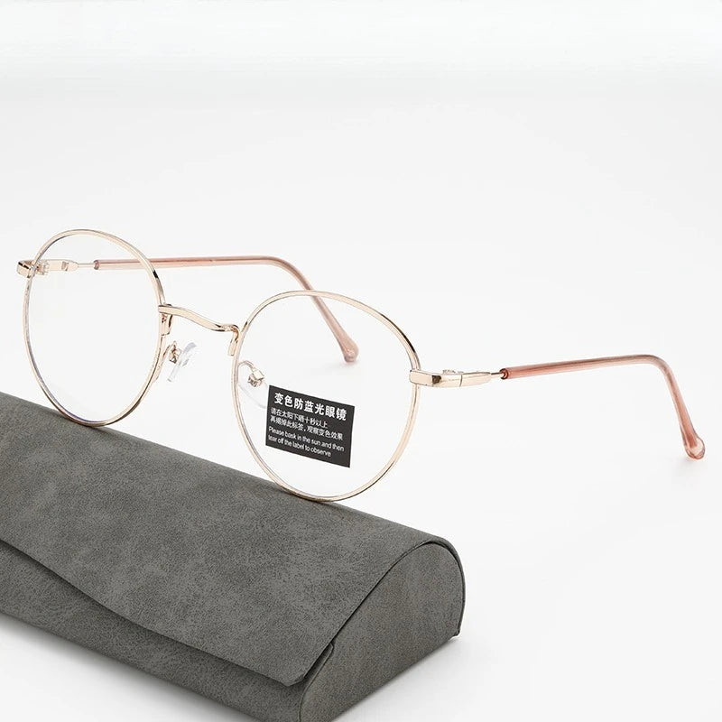 Retro anti blue light radiation gray glasses for men and women, Korean version, trendy photochromic glasses