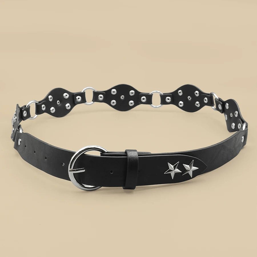 Classic Buckle Splicing Women's Belt, Simple Solid Color Rivet Belt for Daily Commuting, Dating and Leisure Accessories