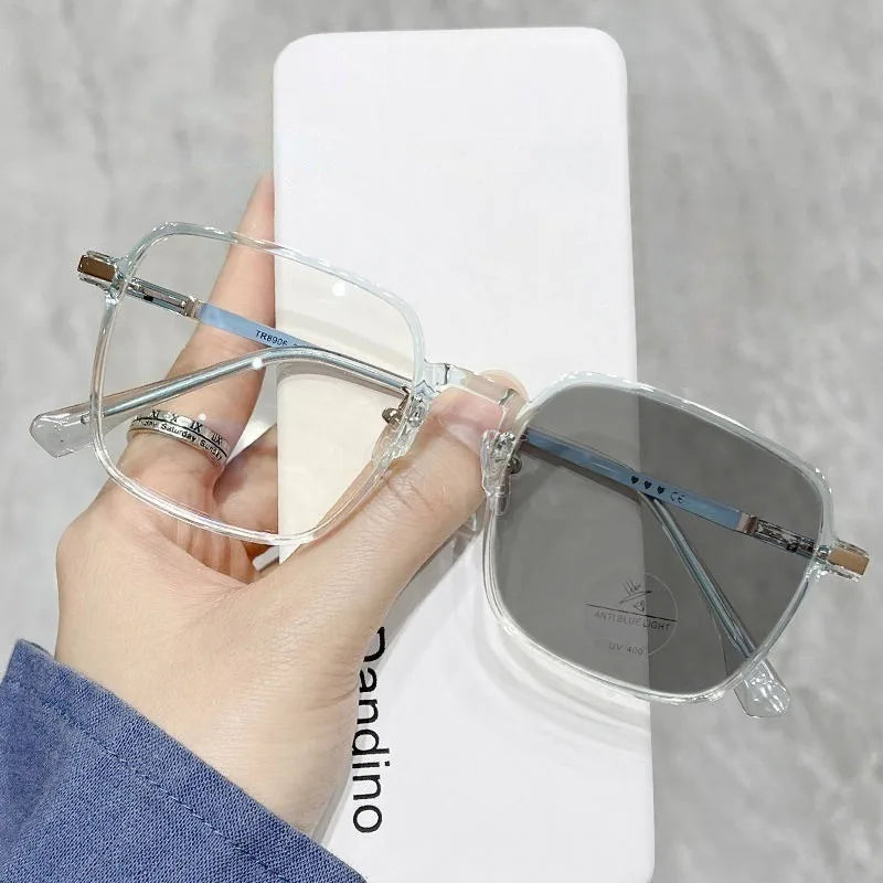 3 in 1 Photochromic Reading Glasses Progressive Multifocal Graded Glasses +1.0 To +4.0 for Women Men Anti-UV Shades