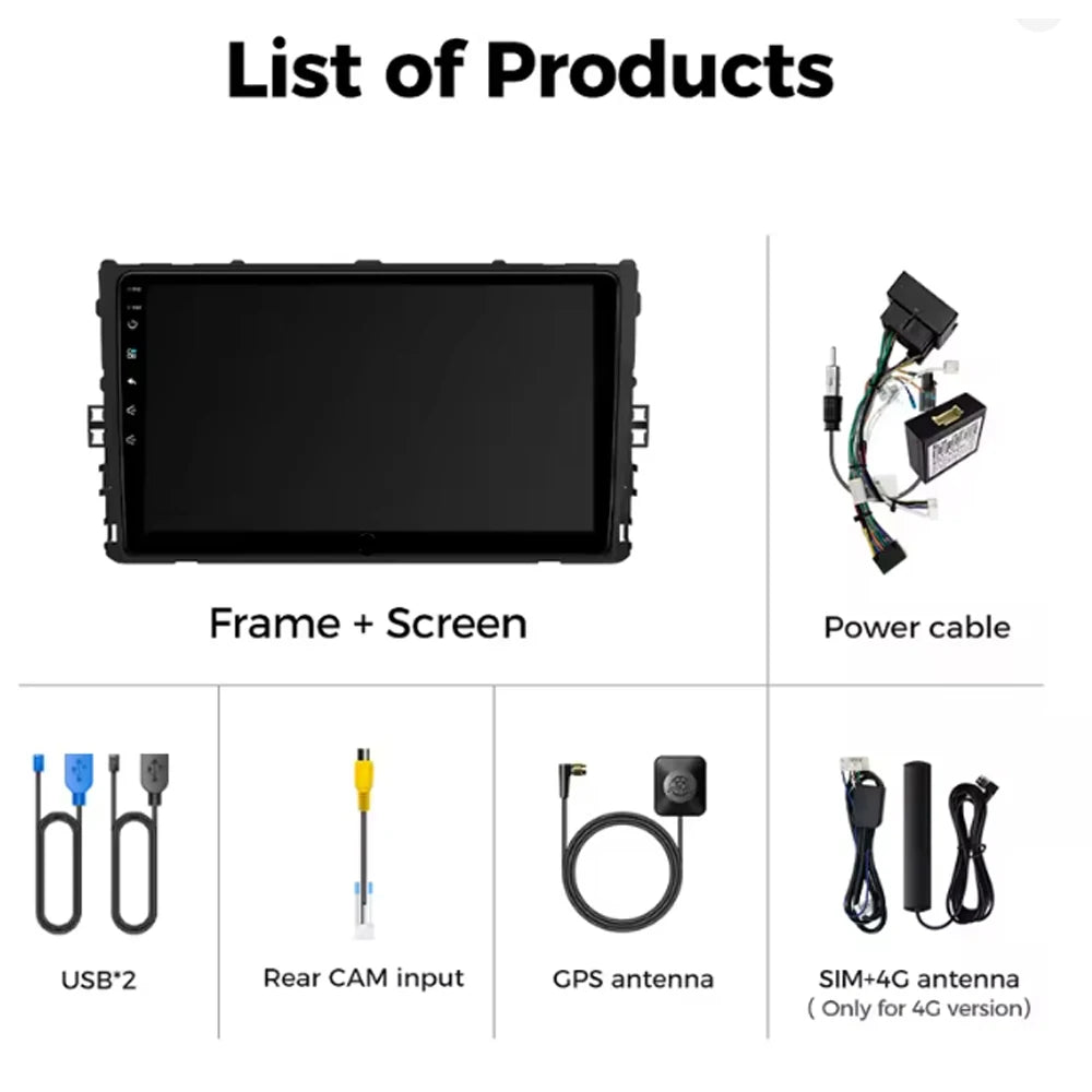 For Volkswagen VW Polo Plus Jetta MK7 T6 Passat B8 T ROC Cross MQB 2K 12+256 QLED Android 15 CarPlay Car Radio Multimedia Video