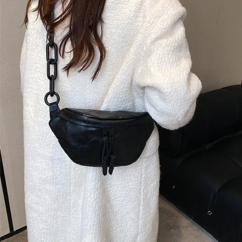 Fashion Soft Leather Waist Bag Ladies Fanny Pack High Quality Shoulder Belt Purse Bags Fashion Designer Crossbody Chest Bags