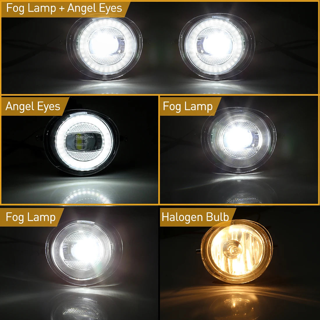2PCs LED Angel Eyes Fog Lamps For Mazda RX-8 CX-5 CX-7 CX-8 CX-9 MX-5 2 3 6 2004-2017 Daytime Running Lights White Headlight 12V