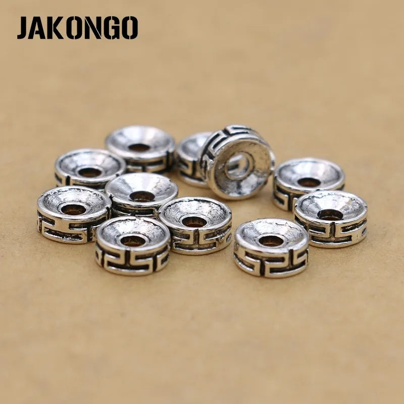 20Pcs 8mm Silver Plated Round Loose Spacer Beads for Jewelry Making Beaded Bracelet Necklace Accessories DIY