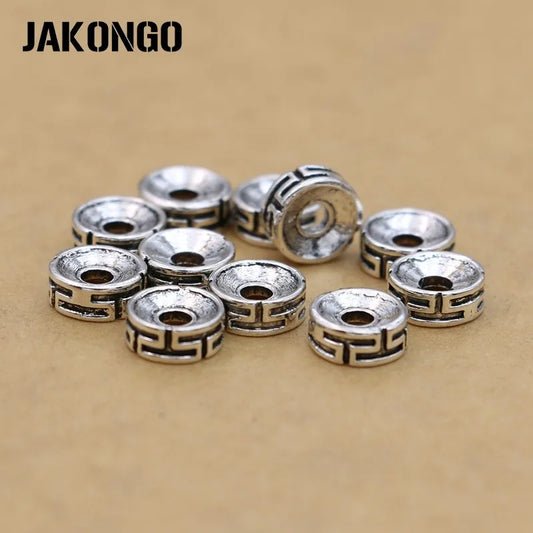 20Pcs 8mm Silver Plated Round Loose Spacer Beads for Jewelry Making Beaded Bracelet Necklace Accessories DIY