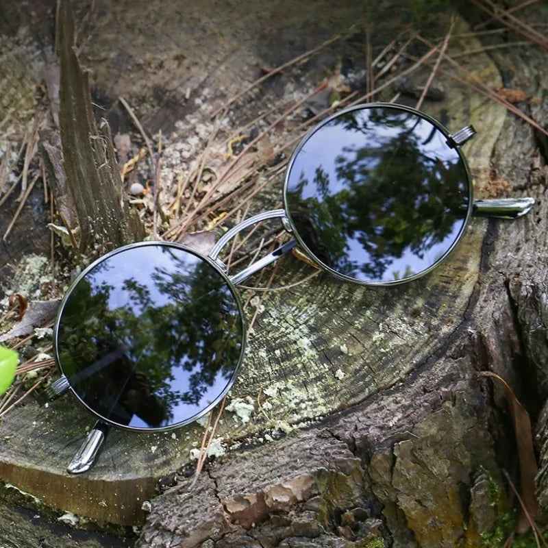 Men Sunglasses Metal RoundFrame Sunglasses Driving Sunglasses Cycling Glasses