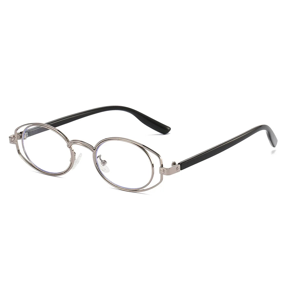 JNPCXI New Vintage Double-circle Oval Glasses Frame Men Optical Prescription Eyeglasses Women Luxury Eyewear