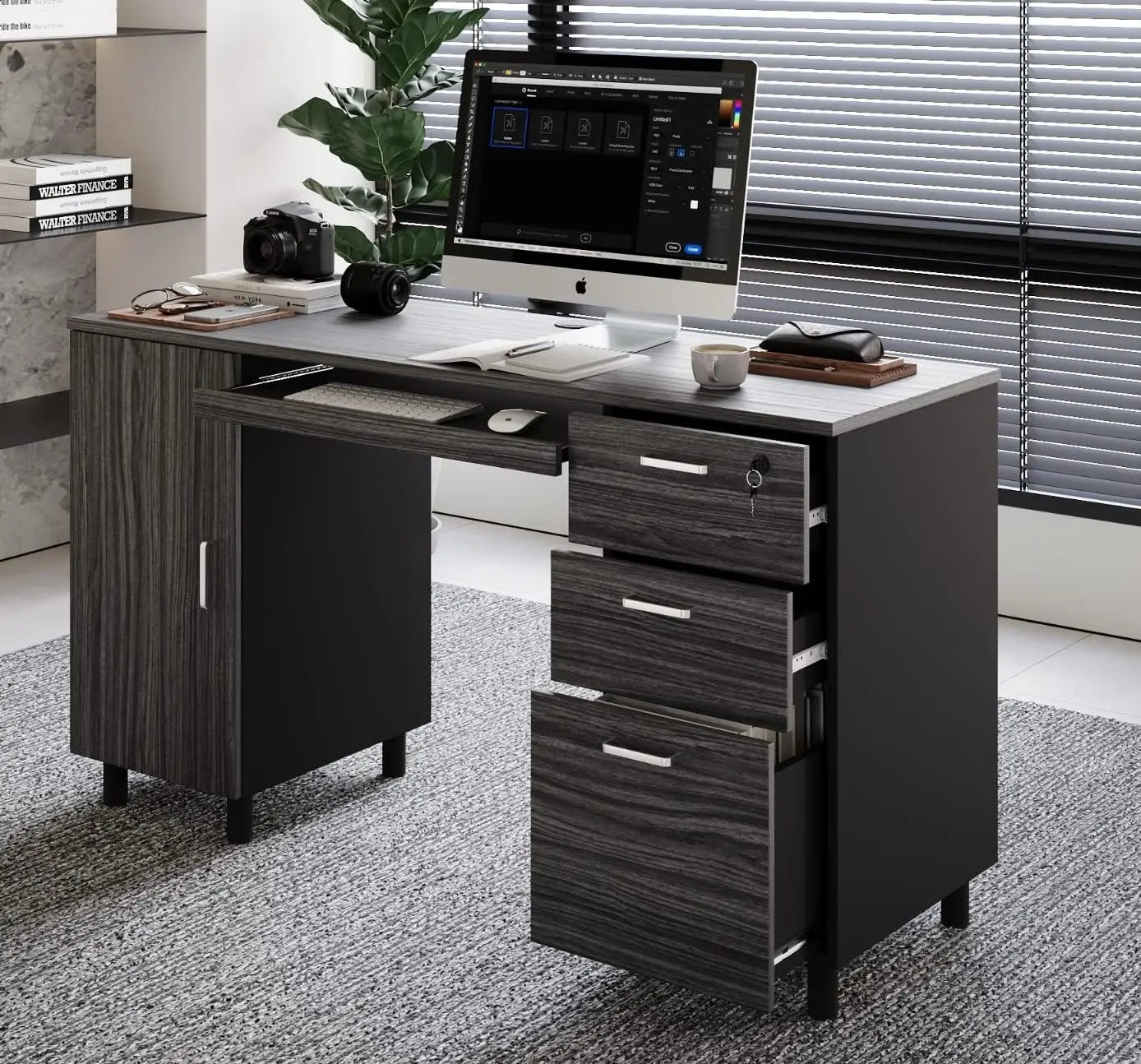 Modern Design Venice Computer Office Desk Drawers and Storage Cabinet for Office