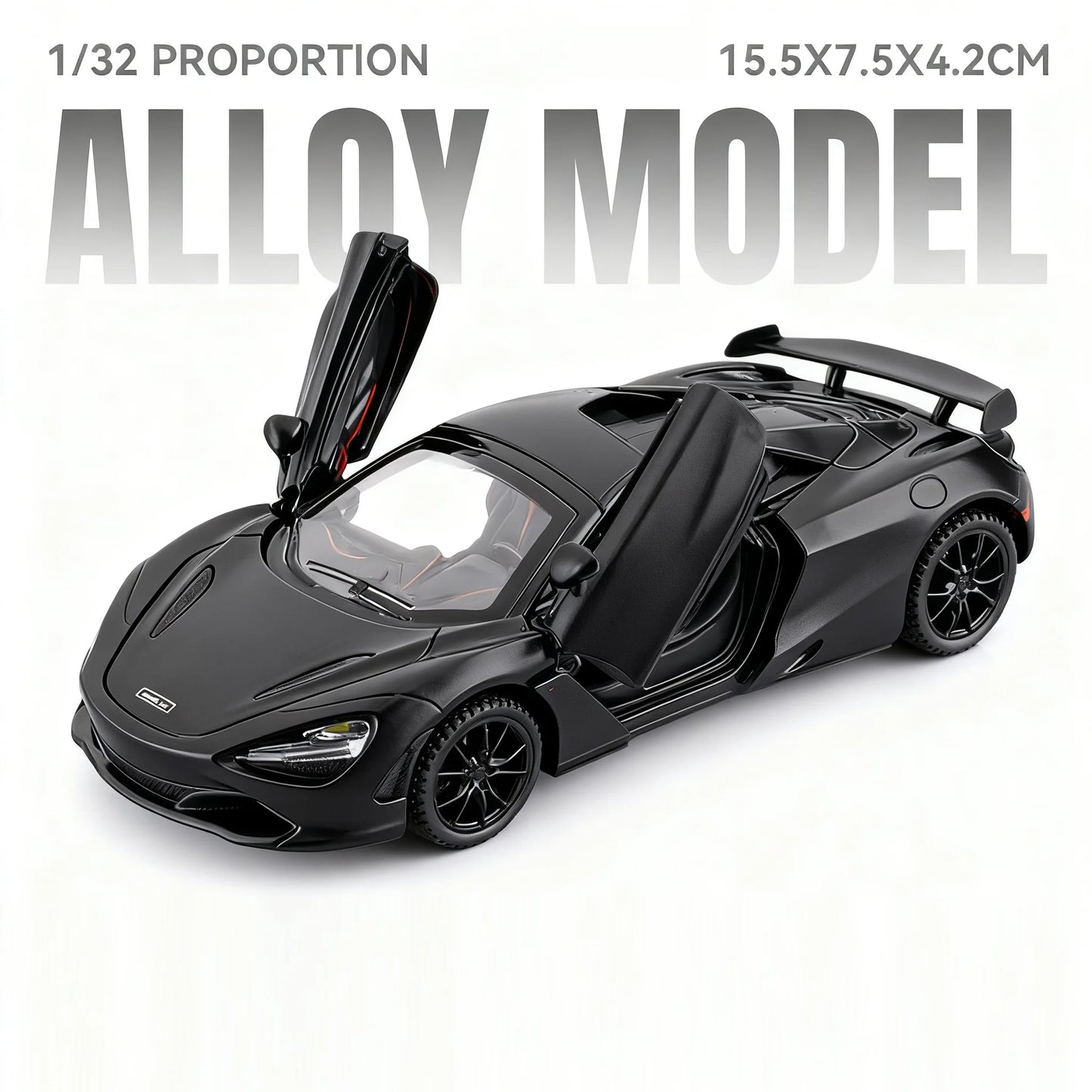 1:32 MC20 720S Miniature Sports Car Diecast Alloy Model Toys with Sound Light Pull Back Doors Opened Vehcies Kids Christmas Gift