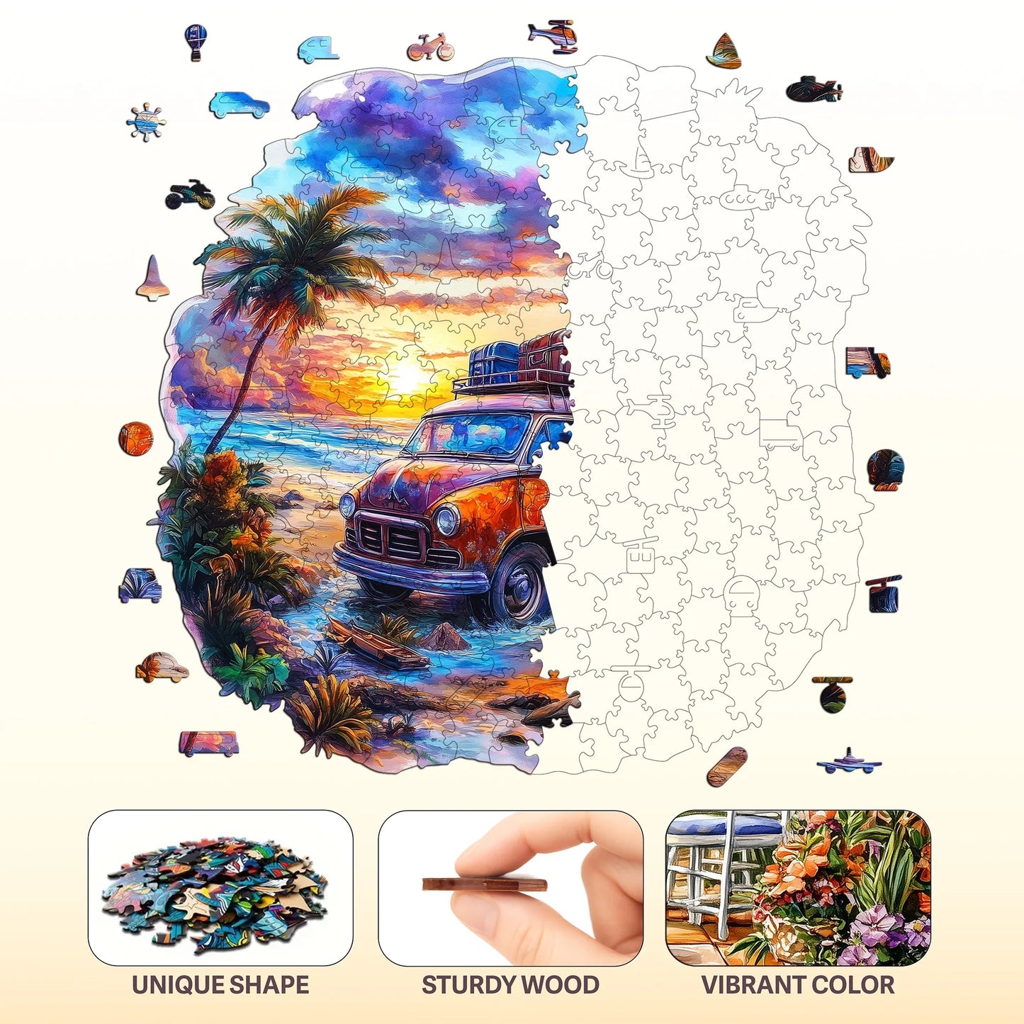 Interesting Wooden Jigsaw Puzzle Artistic Home Decor Christmas and Halloween Gift Toy For Teen And Kid