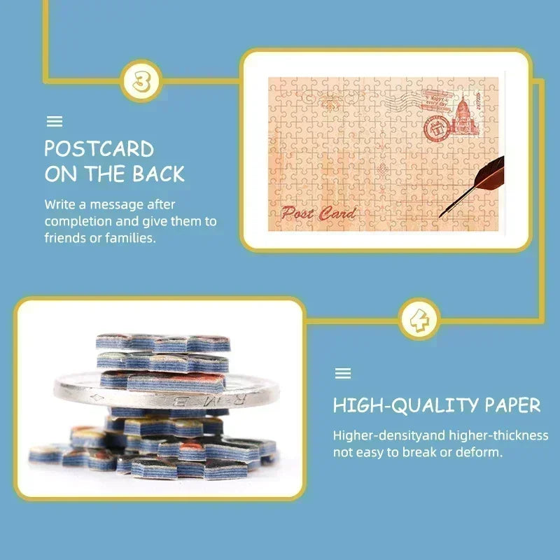 150pcs test tube jigsaw puzzle Van Gogh Painting Puzzles with Puzzle Storage Tray Plastic Sorting Tray Jigsaw Aids