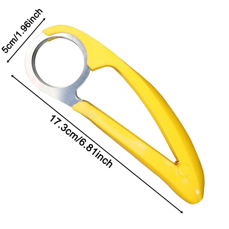 Stainless Steel Hot Dog & Banana Slicer - Multi-Fruit Cutter with Yellow Handle,Kitchen Gadget for Even Sausage and Fruit Slices