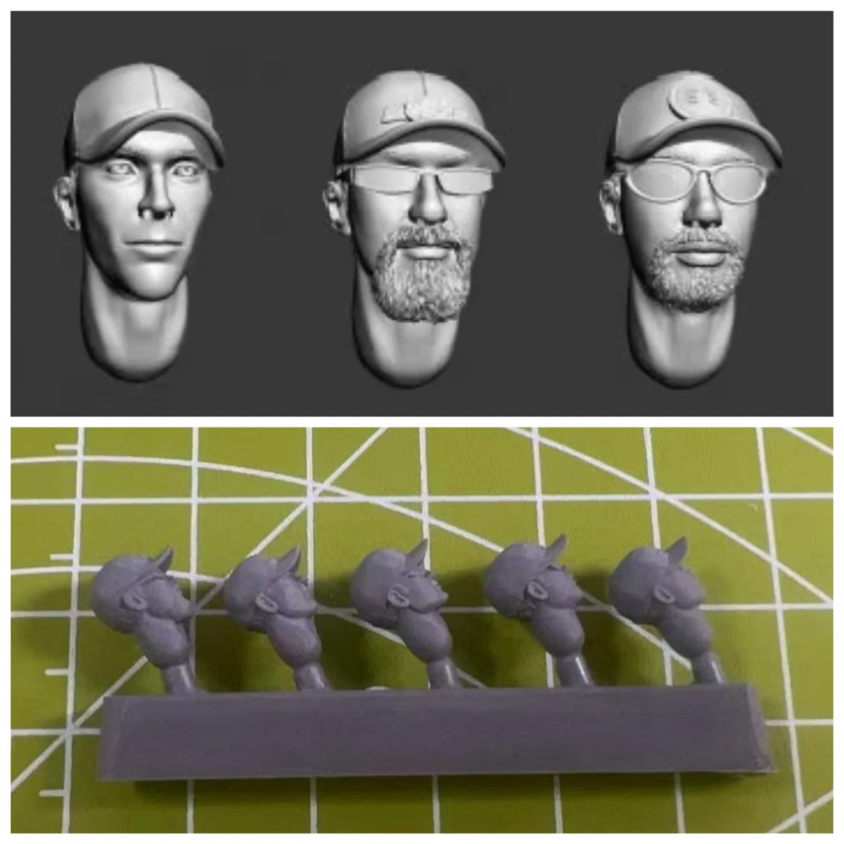 5pcs 1:35 Die Casting Resin Model Assembly Kit Character Head Model Replacement Modification Unpainted