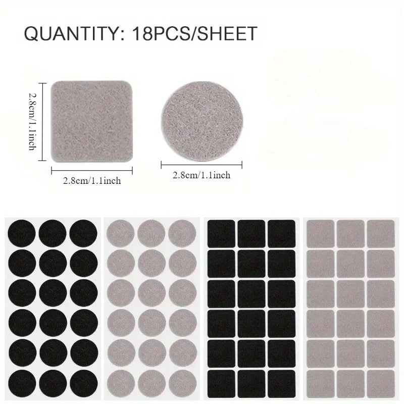 Felt Chair Leg Pads Round Square Floor Protector Self Adhesive Furniture Table Legs Pad Bumper Anti Slip Furniture Mat