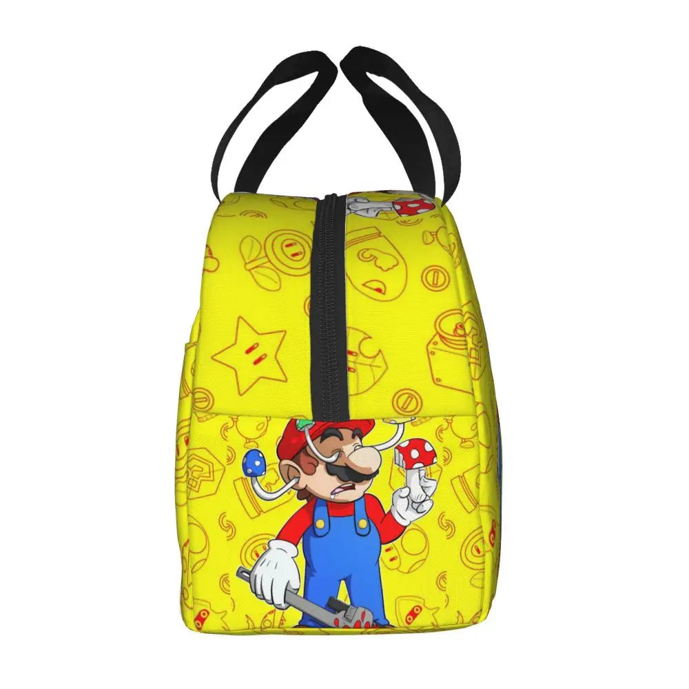 Custom Mario SuperBros Insulated Lunch Bag Reusable Thermal Cooler Lunch Box M19