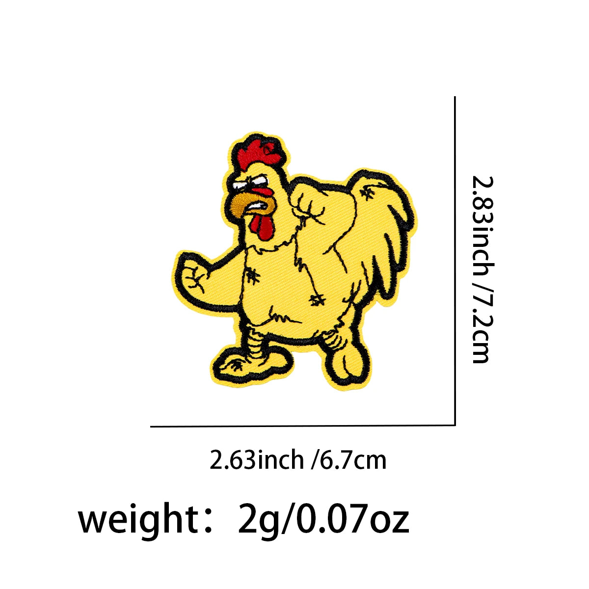 Angry Chicken Iron On Patch Clothes Patch For Clothing Cartoon Embroidered Patch Garment Apparel Accessories Sewing Stickers