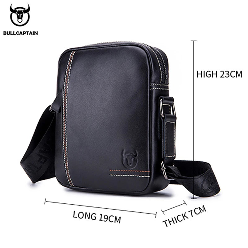 BULLCAPTAIN Famous Brand Genuine Leather Men Bag Casual Business Messenger Men's Bag Male Crossbody Shoulder Bag iPad Travel Bag