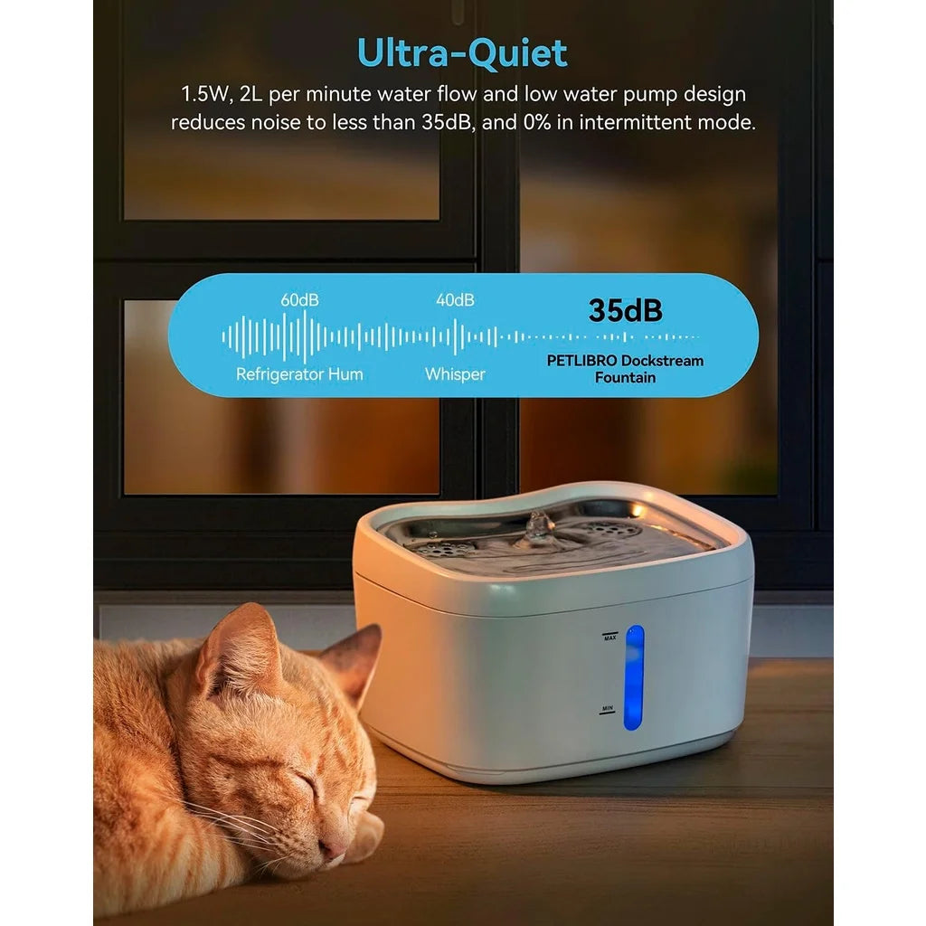 Cat Water Fountain w/APP Wireless Connected 84oz/2.5L Automatic Pet Water Tank