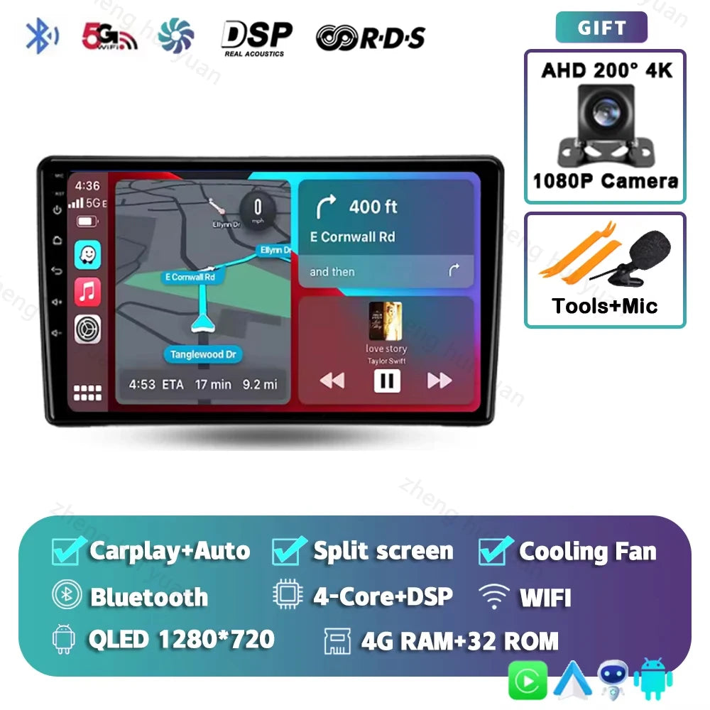 Android 14 For Nissan Navara D40 2004 - 2010 2K QLED CarPlay Auto Car Radio Multimedia Video Player GPS stereo Head Unit 4G WIFI