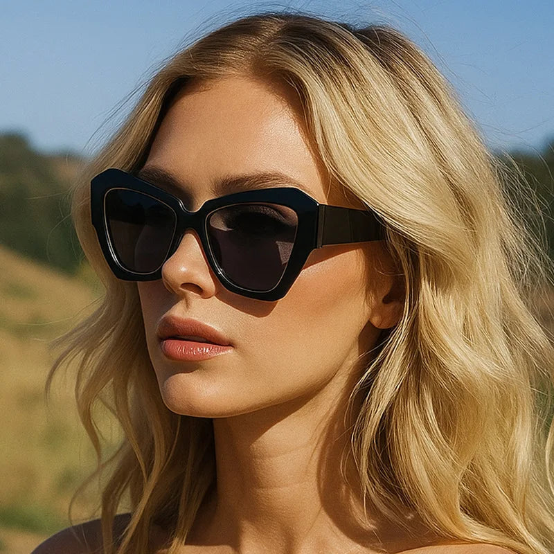 JNPCXI Ins Popular Fashion Cat Eye Women Sunglasses Polygon Shades UV400 Retro Candy Color Men Sun Glasses