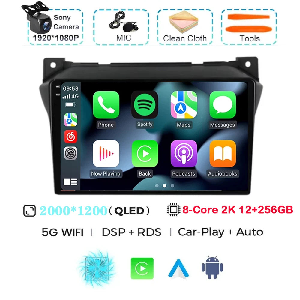 Android 15 Carplay Auto Car Radio For Suzuki Alto 2009 2010 2011 2012 2013 - 2017 Navigation GPS Multimedia Video Player Stere