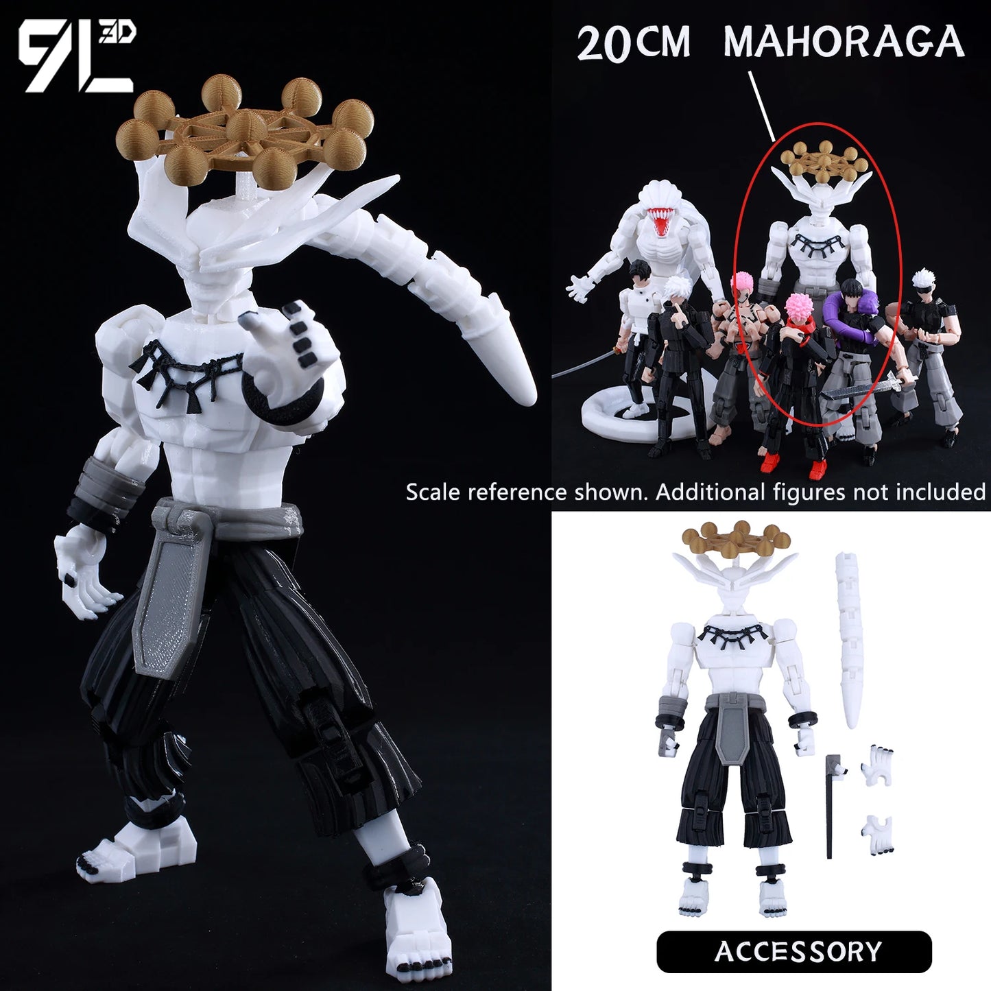 9L 3D Printed Anime Jujutsu Kaisen Sukuna Dummy 13 Shapeshift Action Figures 22