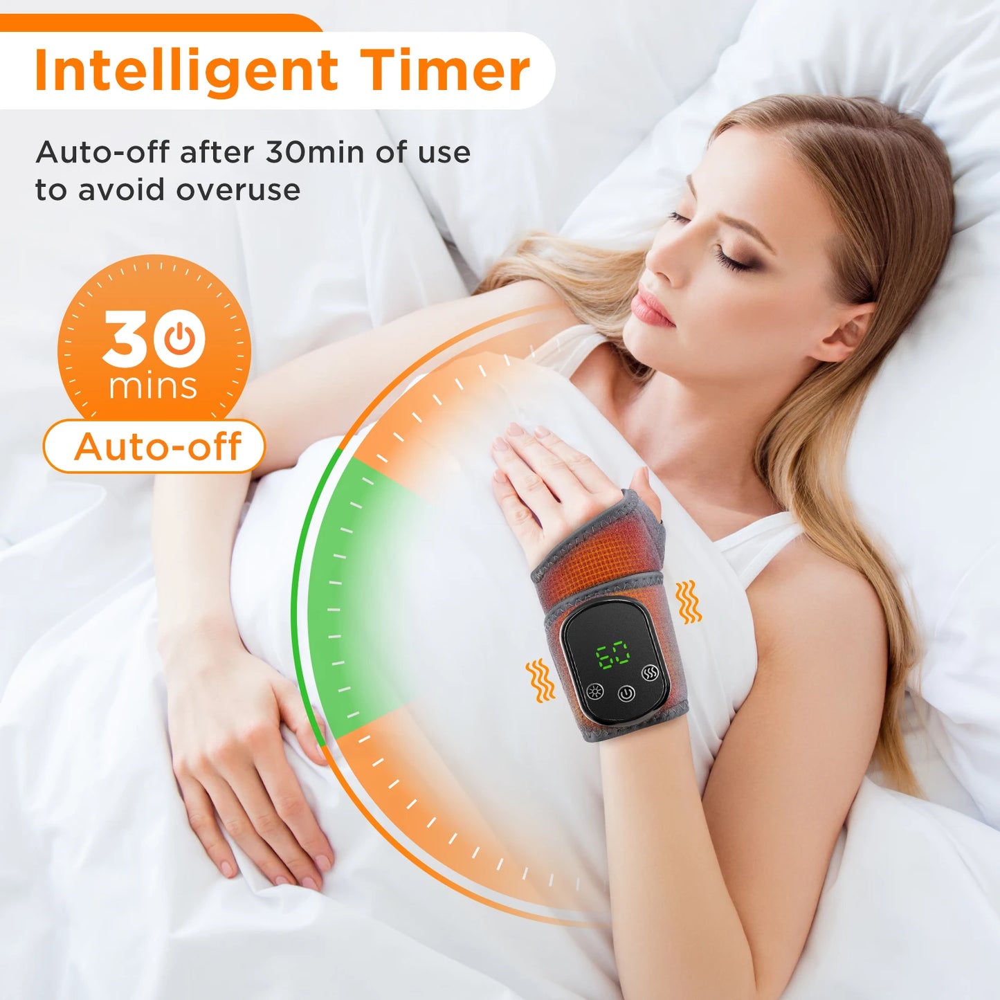 Eletric Heating Wrist Guard Protective Belt 3 Levels Adjustment Heated Rechargeable Thermal Hand Wristband With Support Plate
