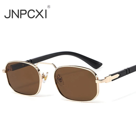 JNPCXI Square Sunglasses Women Men Fashion Driving Metal Frame UV400 Vintage Small Rectangle Sun Glasses Luxury Outdoor Eyewear