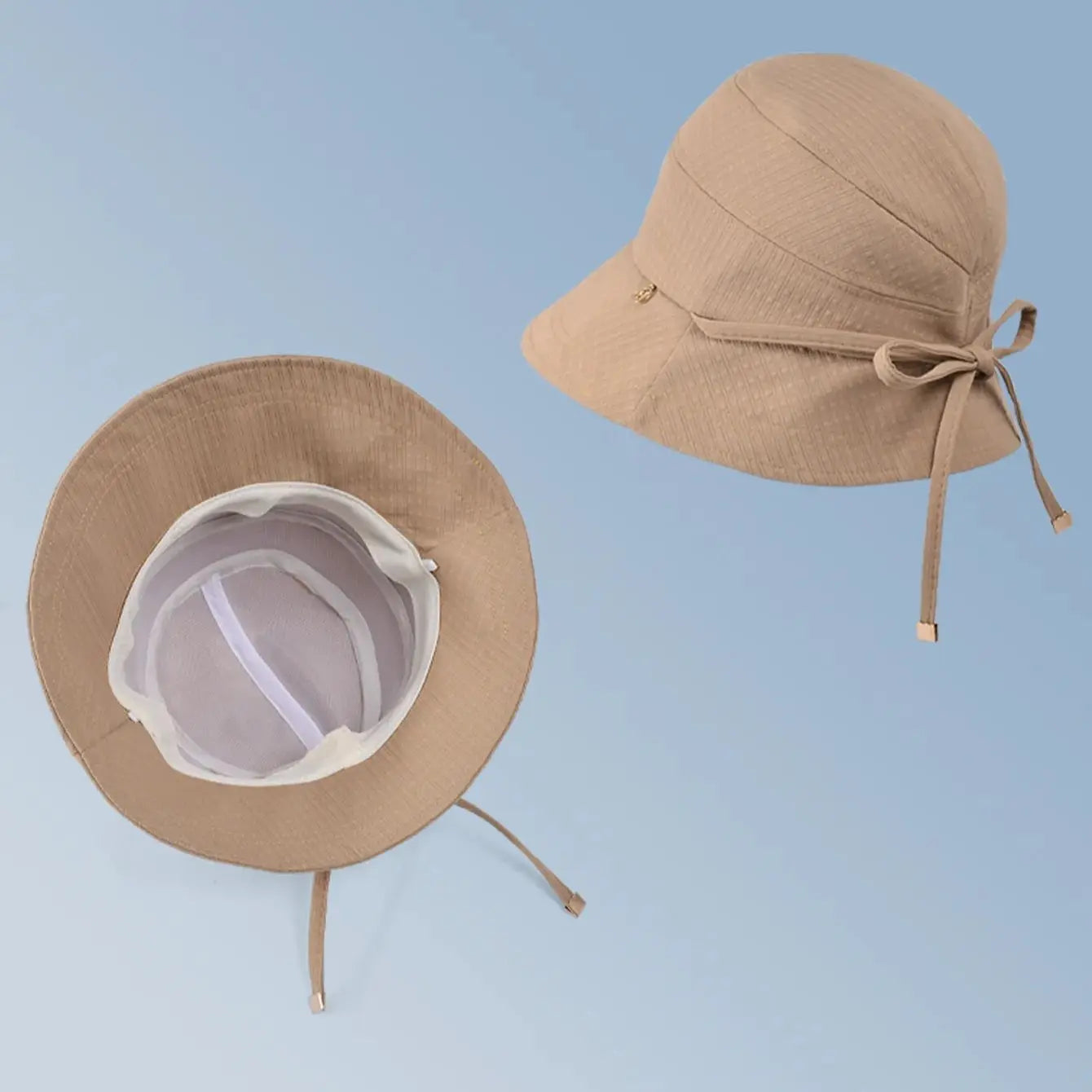 8761Summer outdoor travel sunshade hat all senior sense big head basin hat show face small bow fisherman hat