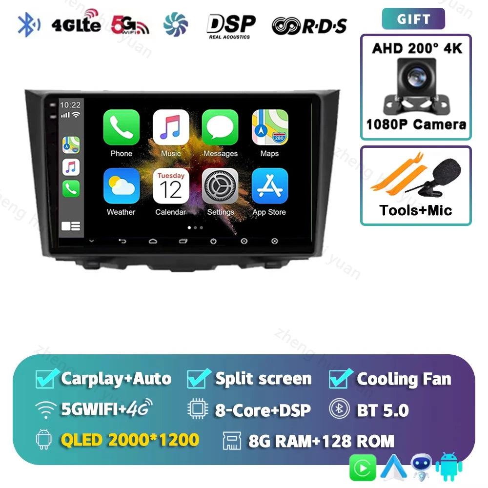 CarPlay Auto Android 15 For Suzuki Kizashi 2009 - 2015 Car Radio Multimedia navigation video DVD Autoradio Stereo 2din 4G+BT GPS