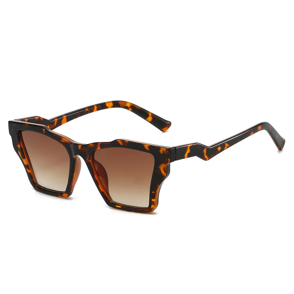 JNPCXI New Square Luxury Women Sunglasses UV400 Leopard Print Gradient Shades Men Sun Glasses