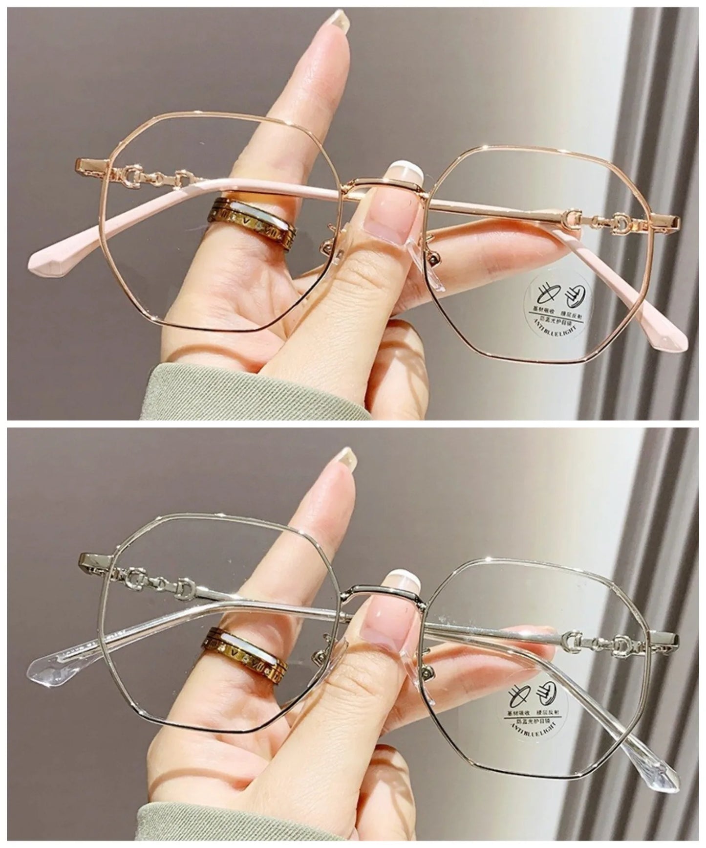 Ultralight Glasses Women Men Anti Blue Rays Polygon Frame Eyeglasses Anti-radiation Eyeglasses Korean Ultralight Glasses