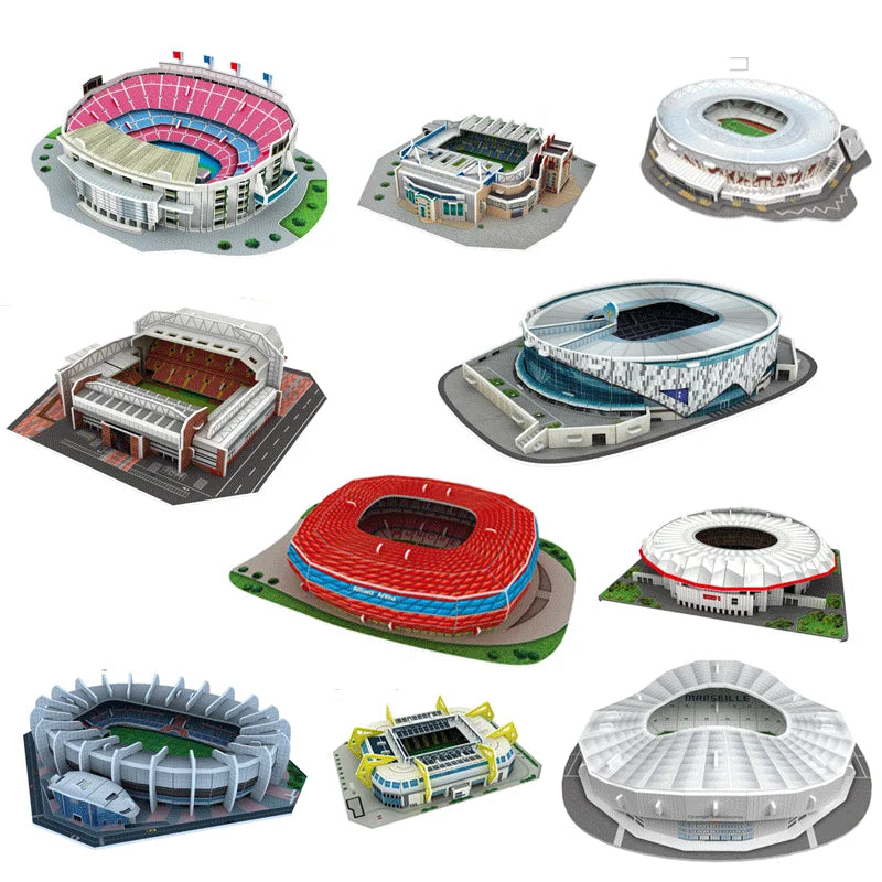 3D Stadium Puzzle Bernabeu Camp Nou Anfield Stadium  League Football Stadium Model, Famous Buildings Children's 3d Puzzle Toys