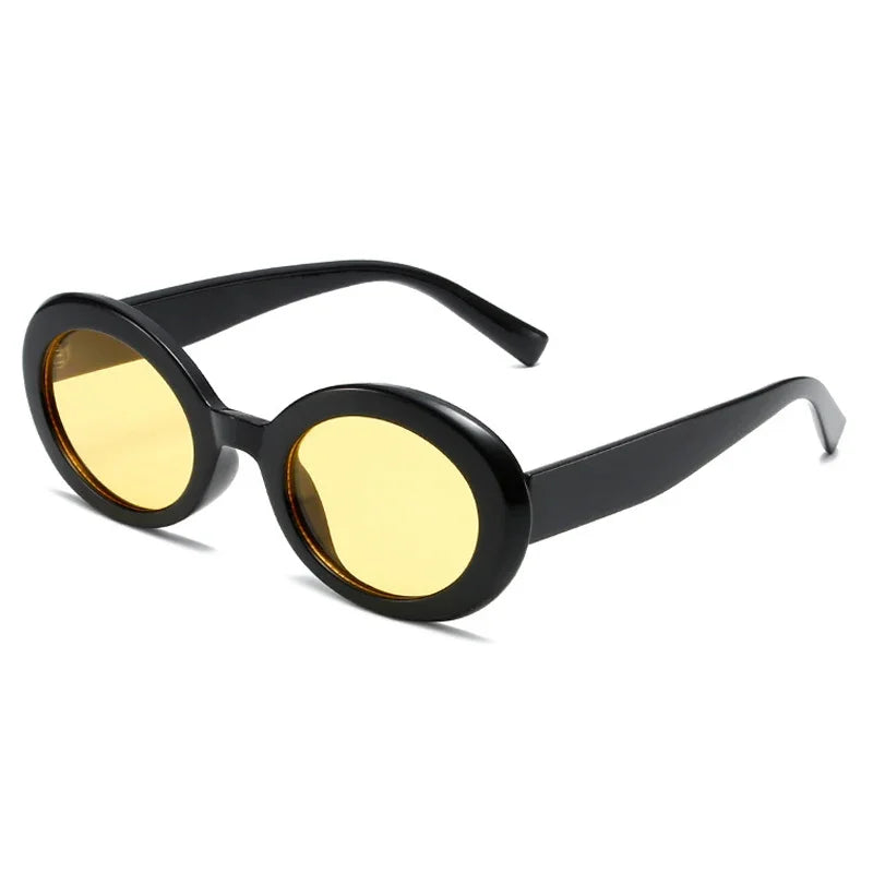 JNPCXI Oval Jelly Color Women Sunglasses Fashion Black Light Tea Shades UV400 Men Trending Gradient Sun Glasses