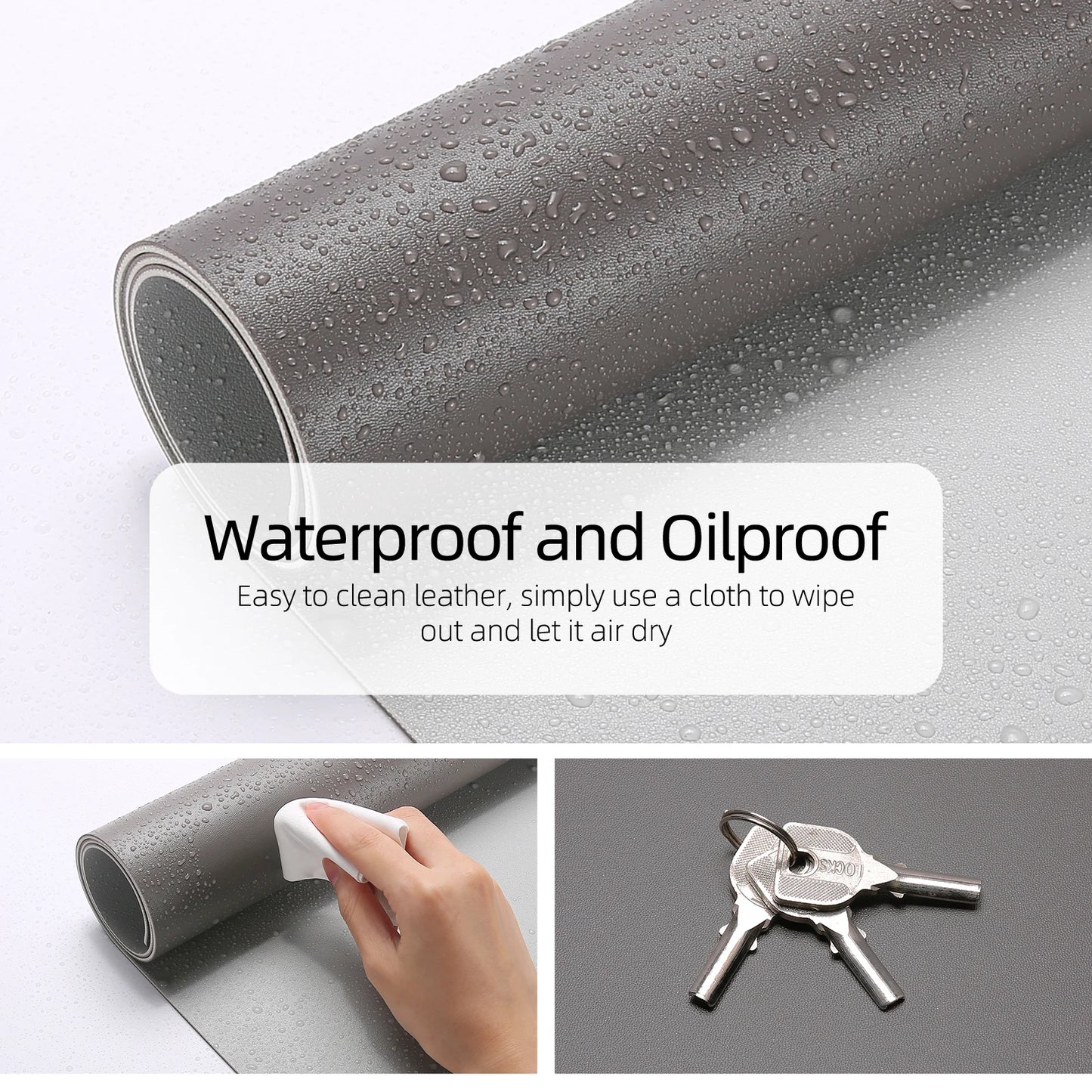 YSAGI Dual-Sided Desk Pad, Waterproof Desk Blotter Protector, Leather Desk Wrting Mat Large Mouse Pad Keyboard Mat