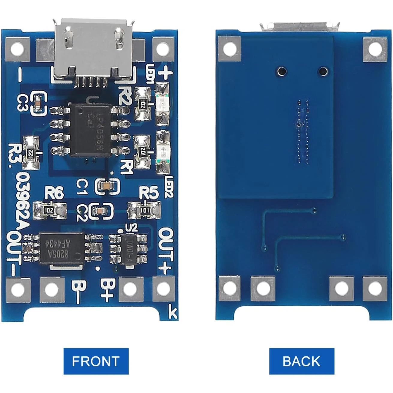 10pcs 5V 1A 18650 TP4056 Lithium Charging Lithium Battery Charging Board Type C Charge Module With Protection board
