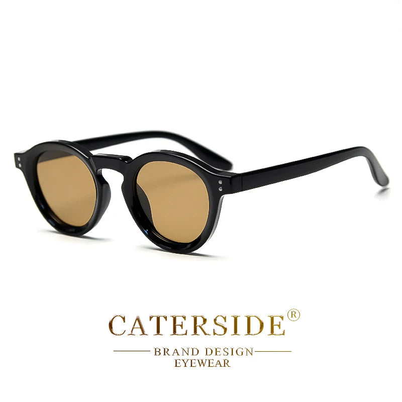 CATERSIDE Round Polarized Sunglasses Men Retro TR90 High-Quality TAC Lenses Sun Glasses Women Driving Fishing Eyewear Travel