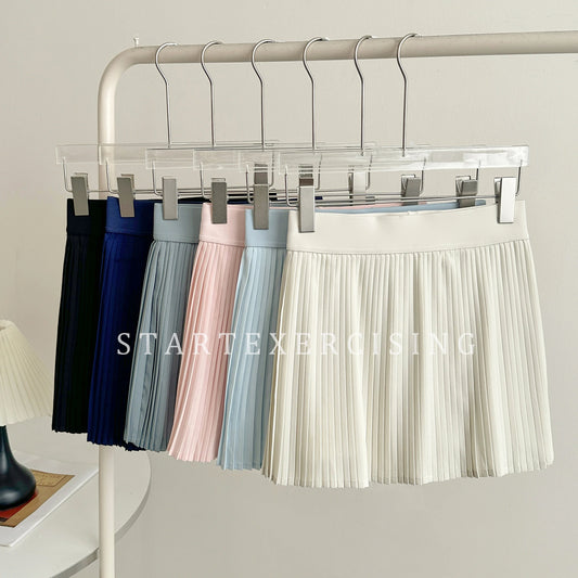 Women High Waist Pleated Tennis Skirt Anti Exposure Liner Shorts Mini Skirt Fitness Running Casual Short Skirts