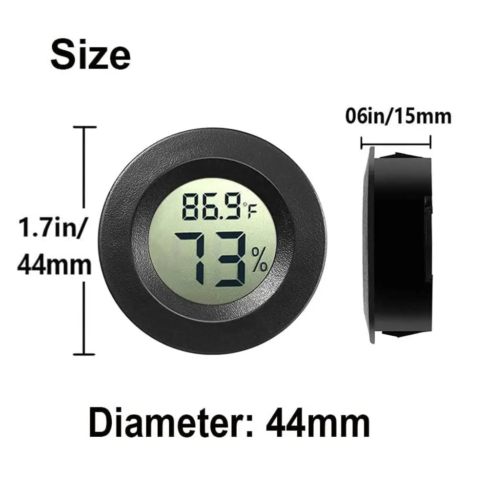 black Mini Hygrometer Thermometer Digital LCD Monitor Indoor/Outdoor Humidity Meter Gauge Temperature for Home