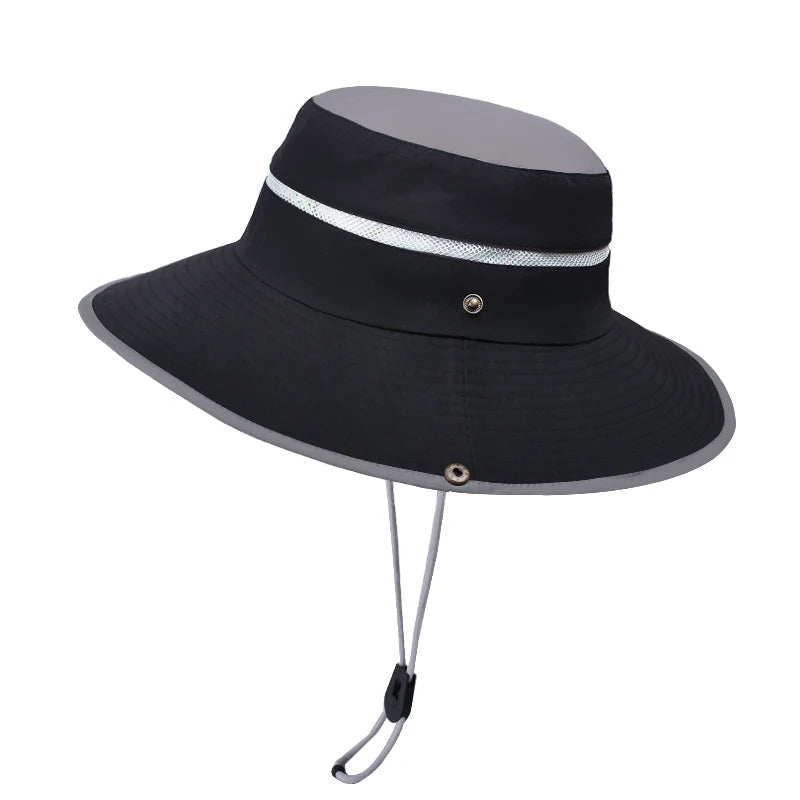 Xinbaoguan 100% Polyester 9248 Summer Big brim Sunshade and Sunscreen Hat for Men and Women Colored Quick Drying Fisherman Hat
